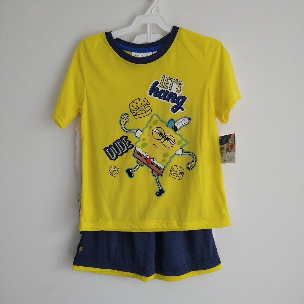 Nickelodeon Sponge bob squarepants Shirt & short set size 7